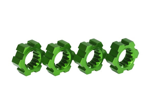Traxxas 24mm Green Aluminum Splined Hex Wheel Hubs (4) TRA7756G