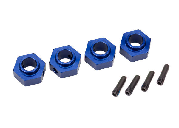 Traxxas Blue Aluminum 12mm Wheel Hubs (4) & Screw Pins TRA8269X