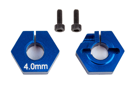 Team Associated RC10 B6.2 4.0mm Clamping Wheel Hex (Blue) (2) ASC91862