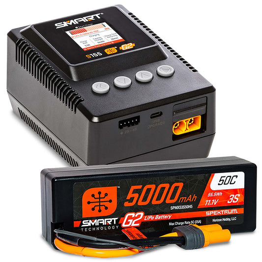 Spektrum Smart Powerstage: 5000mah 3S G2 Lipo & S155 Charger SPMXPSS300