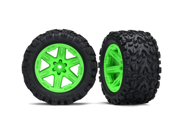 Traxxas Rxt 2.8" Green Wheels & Talon Ext Tires (2) TRA6774G