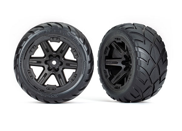 Traxxas Rxt 2.8" Black Wheels & Anaconda Tires (2) TRA6775