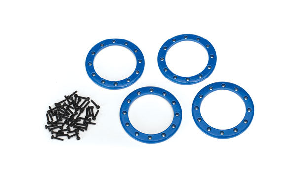 Traxxas 2.2" Blue Aluminum Beadlock Rings w/ Screws (4) TRA8168X