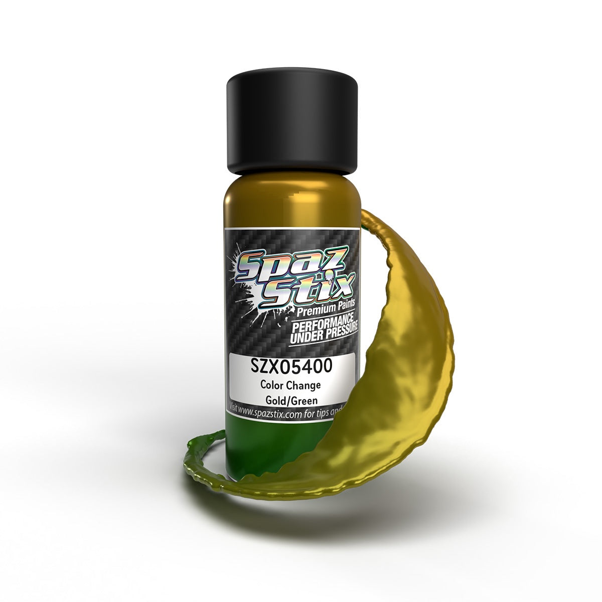 Spaz Stix Color Change Airbrush Ready Paint, Gold/green, 2oz Bottle SZX05400