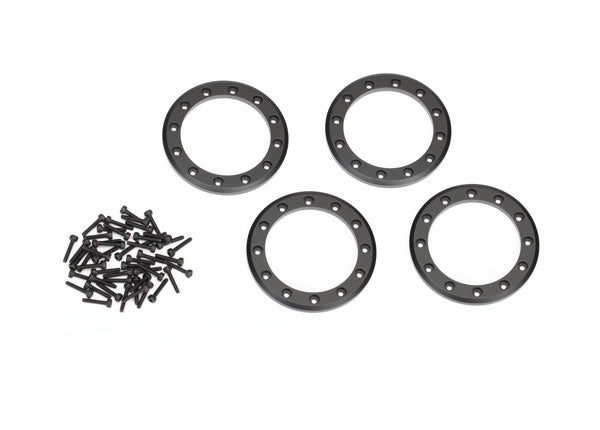 Traxxas 2.2" Black Aluminum Beadlock Rings w/ Screws (4) TRA8168T