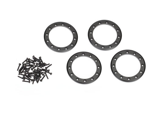Traxxas 2.2" Black Aluminum Beadlock Rings w/ Screws (4) TRA8168T