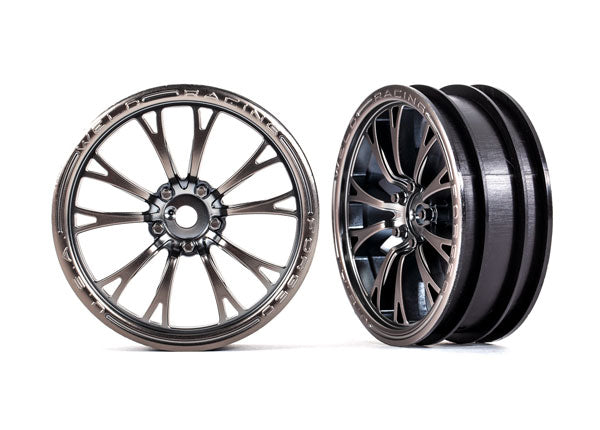Traxxas Weld Satin Black Chrome Front Wheels (2) TRA9472A