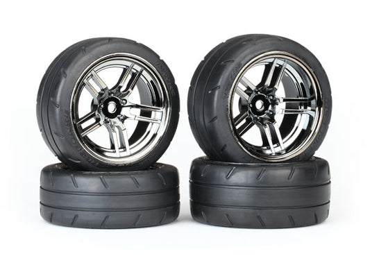 Traxxas 1.9" Black Chrome Wheels & Response Tires (4) TRA8375