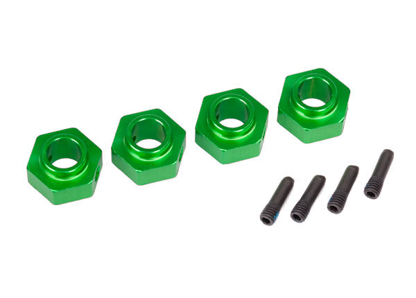 Traxxas Green Aluminum 12mm Wheel Hubs (4) & Screw Pins TRA8269G