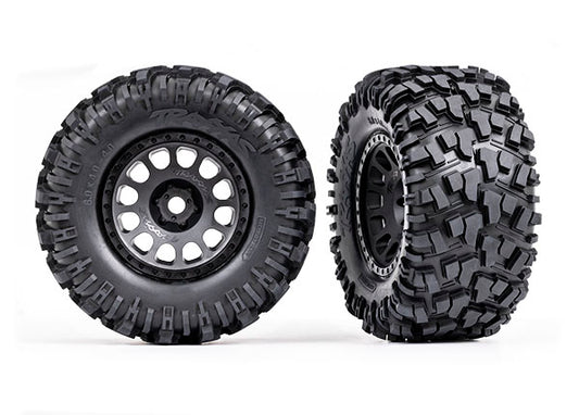 Traxxas Xrt Matte Black Wheels w/ Maxx At Tires (2) TRA7875