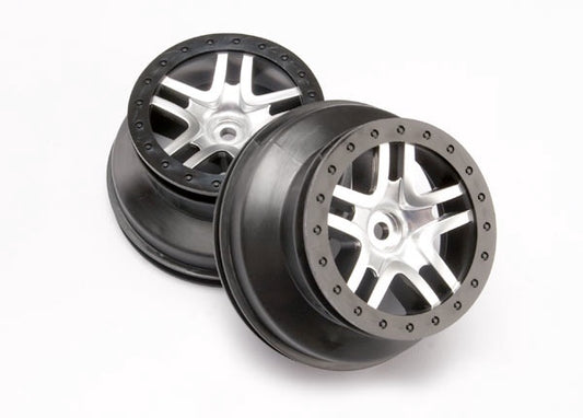Traxxas SCT Satin Chrome & Black Split-spoke Wheels (2) TRA6872