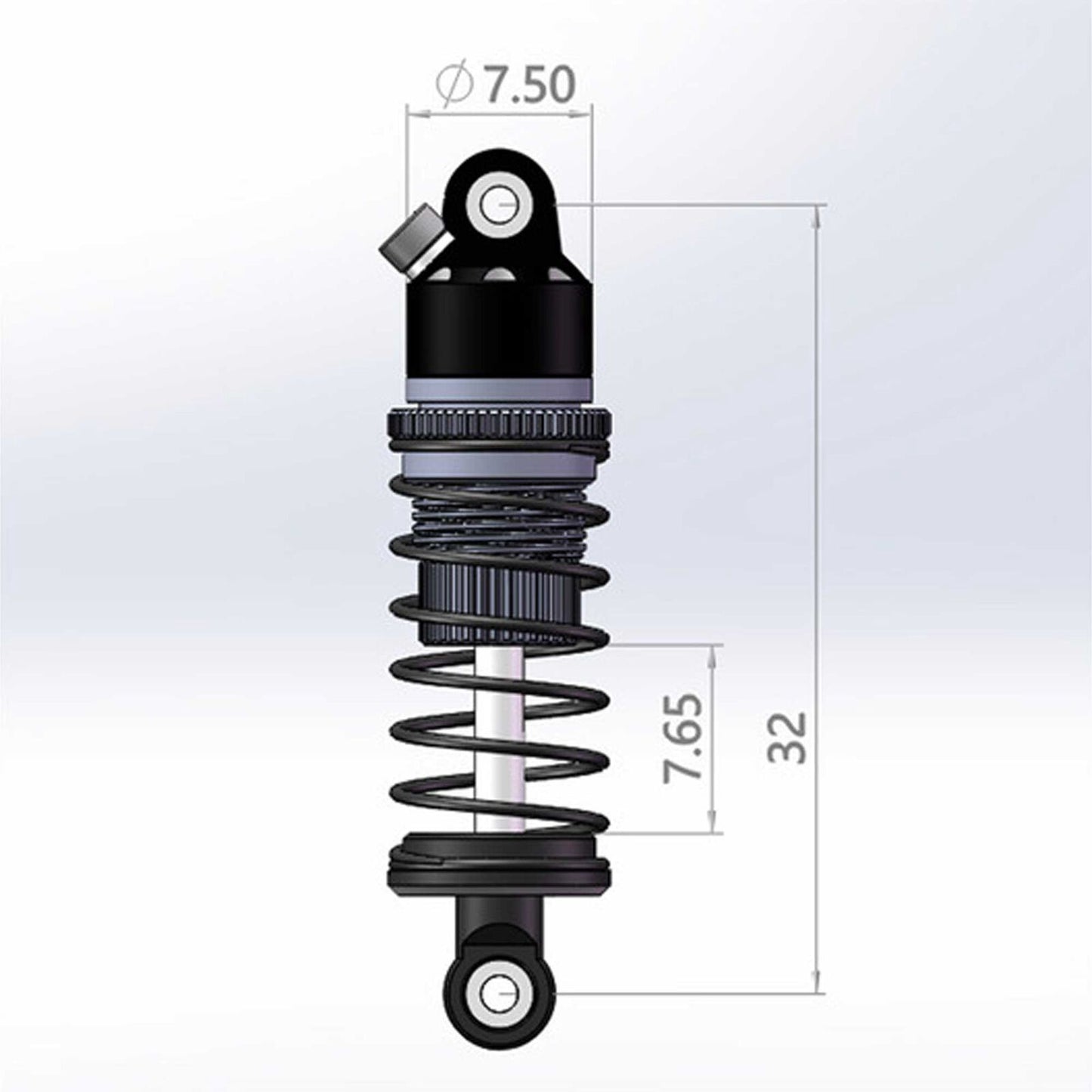 Hot Racing Front 32mm Aluminum Threaded Shocks (2), 1/24 Losi Micro-b HRALMCB32DP01