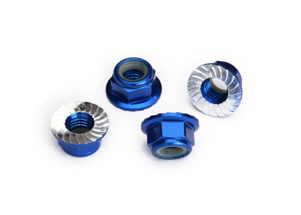 Traxxas 5mm Blue Aluminum Serrated Lock Nuts (4) TRA8447X