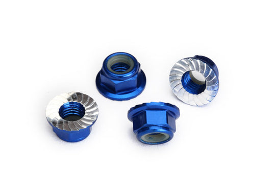Traxxas 5mm Blue Aluminum Serrated Lock Nuts (4) TRA8447X