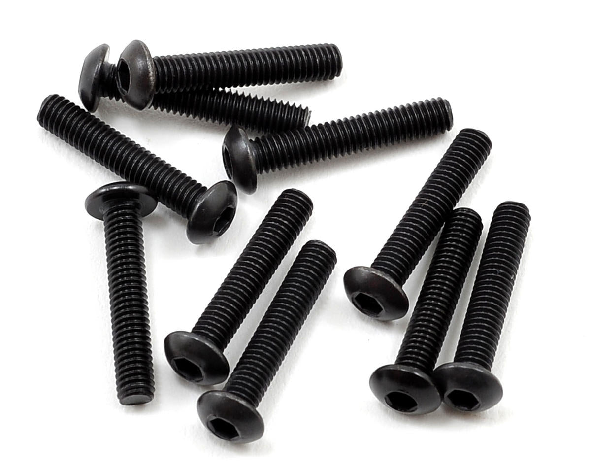 Tekno M3x16mm Button Head Screws- Black, 10pcs TKR1407