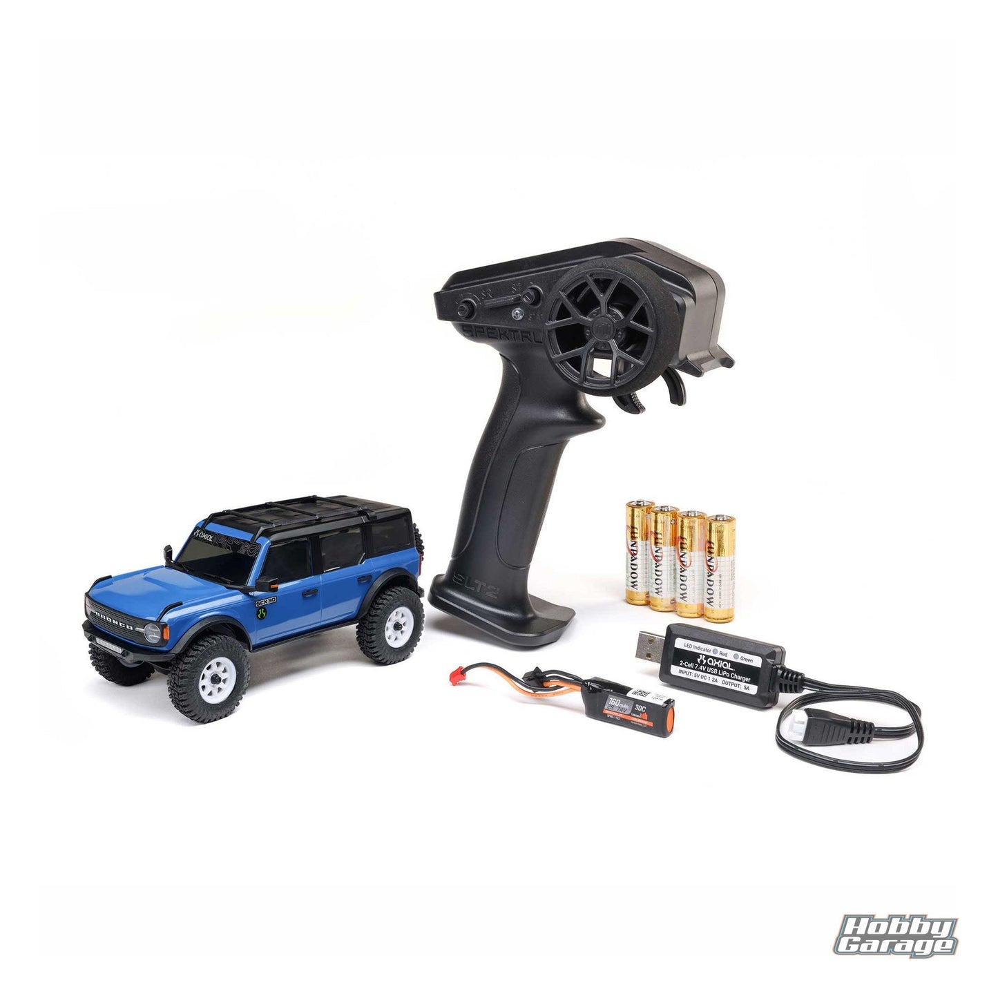Axial 1/30 SCX30 Ford Bronco 4X4 RTR Brushed Rock Crawler (Battery & Charger Included), Blue AXI-2048T1