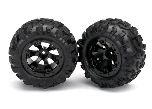 Traxxas Geode 2.2" Black Wheels w/ Canyon At Tires (2) TRA7277