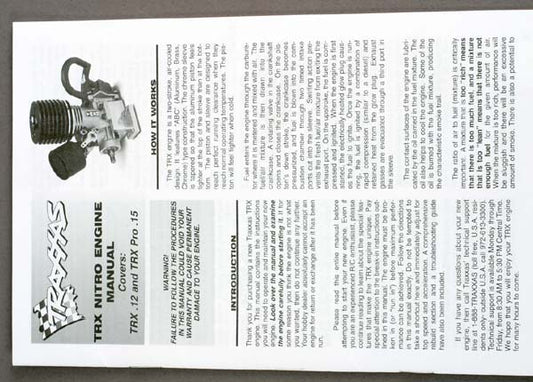 Traxxas Trx Pro.15 Engine Manual TRA4099