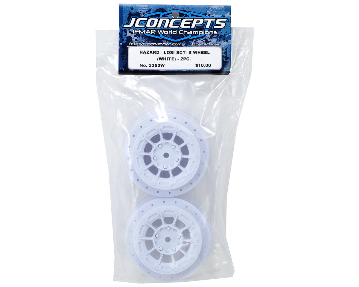 JConcepts 12mm Hex Hazard Short Course Wheels (White) (2) (TEN-SCT) JCO3352W