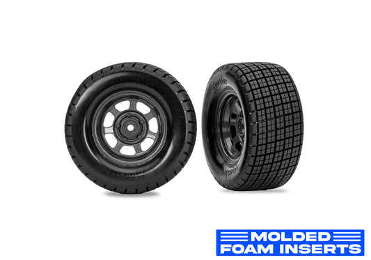 Traxxas Dirt Oval Gray Rear Wheels w/ Hoosier Tires (2) TRA10474R
