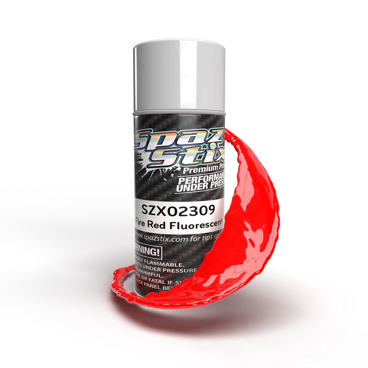Spaz Stix Fire Red Fluorescent Aerosol Paint, 3.5oz Can SZX02309