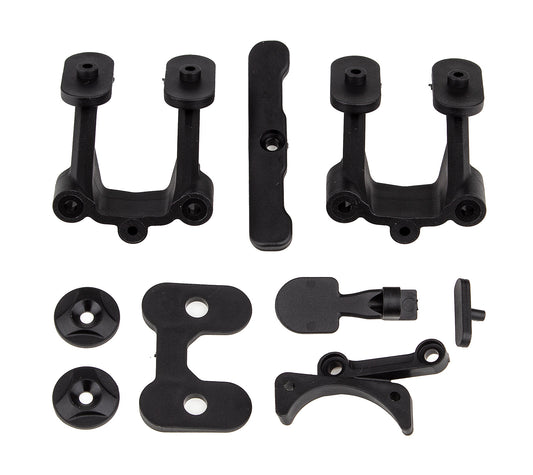 Team Associated Rc10b74.2 Rear Body, Wing & Fan Mounts W/rear Bumper ASC92312