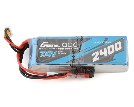 Gens Ace 2S Lipo Receiver Battery (7.4v/2400mah) GEA2S2400RXJS