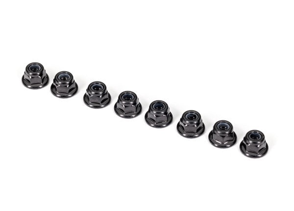 Traxxas 3mm Flanged Nylon Black Locking Nuts (8) TRA2744X