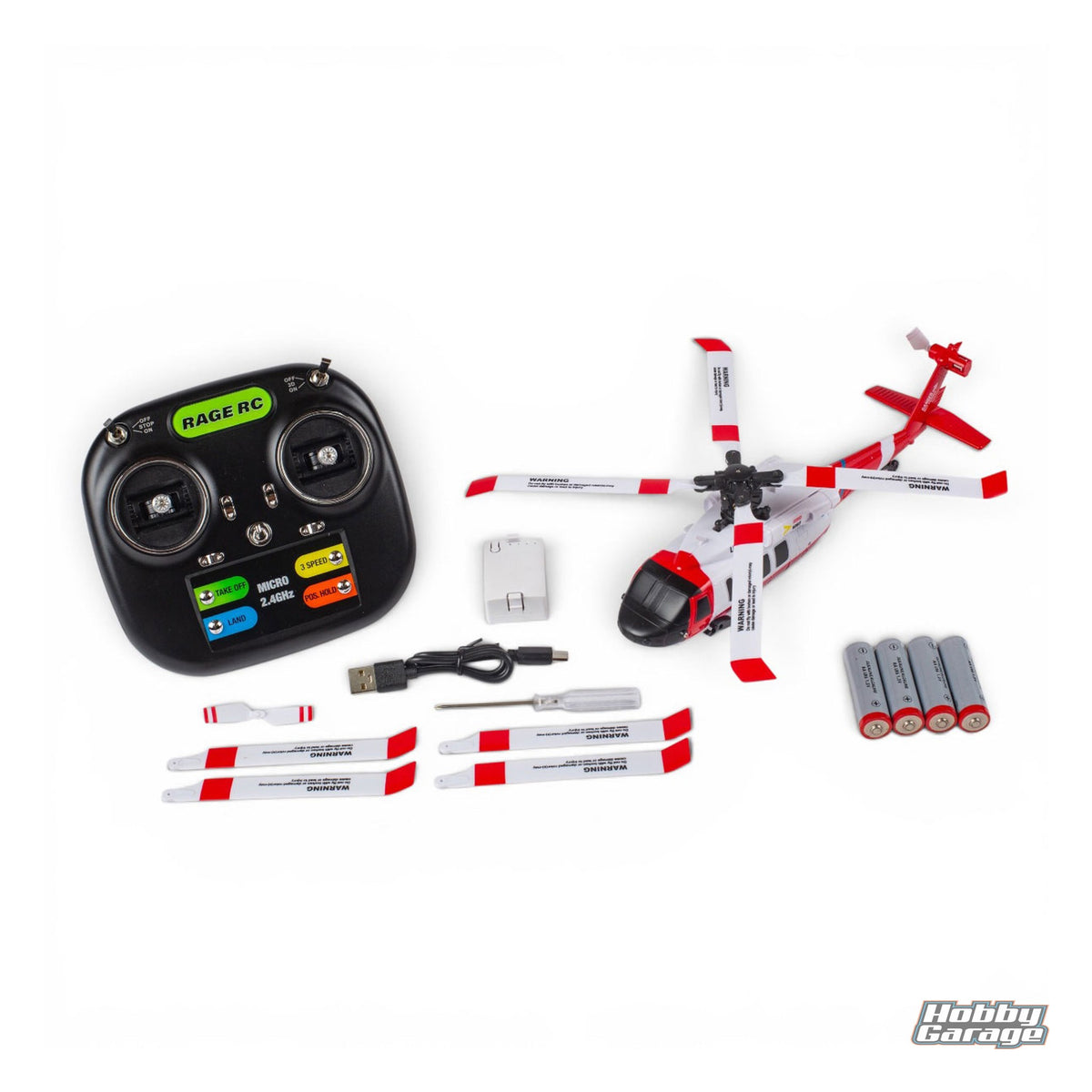 Rage R/C Hero-Copter BL, 4-Blade RTF Brushless RTF Heli;Coast Guard RGR6151