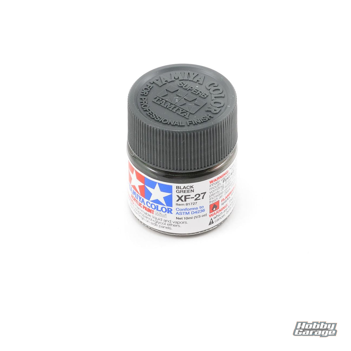 Tamiya XF-27 Flat Black Green Acrylic Paint (10ml) TAM81727