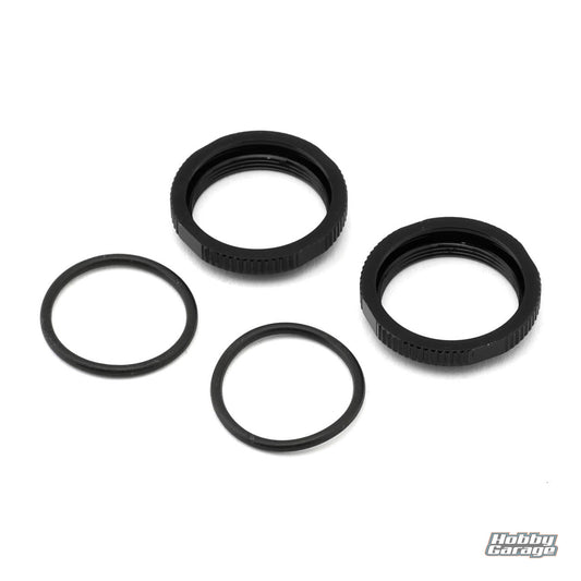 Tekno RC 16mm Aluminum Low Profile Shock Collars (Black) (2) TKR6013BK