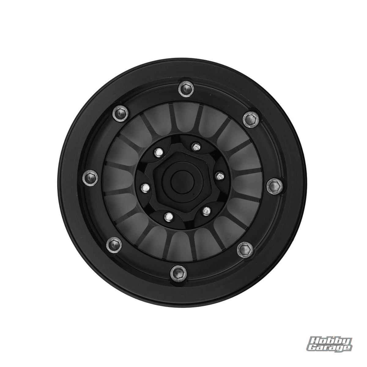 Treal Hobby 1.9" Type-J Multi-Spoke Aluminum Crawler Beadlock Wheels (Black) TLHTWHEEL-72