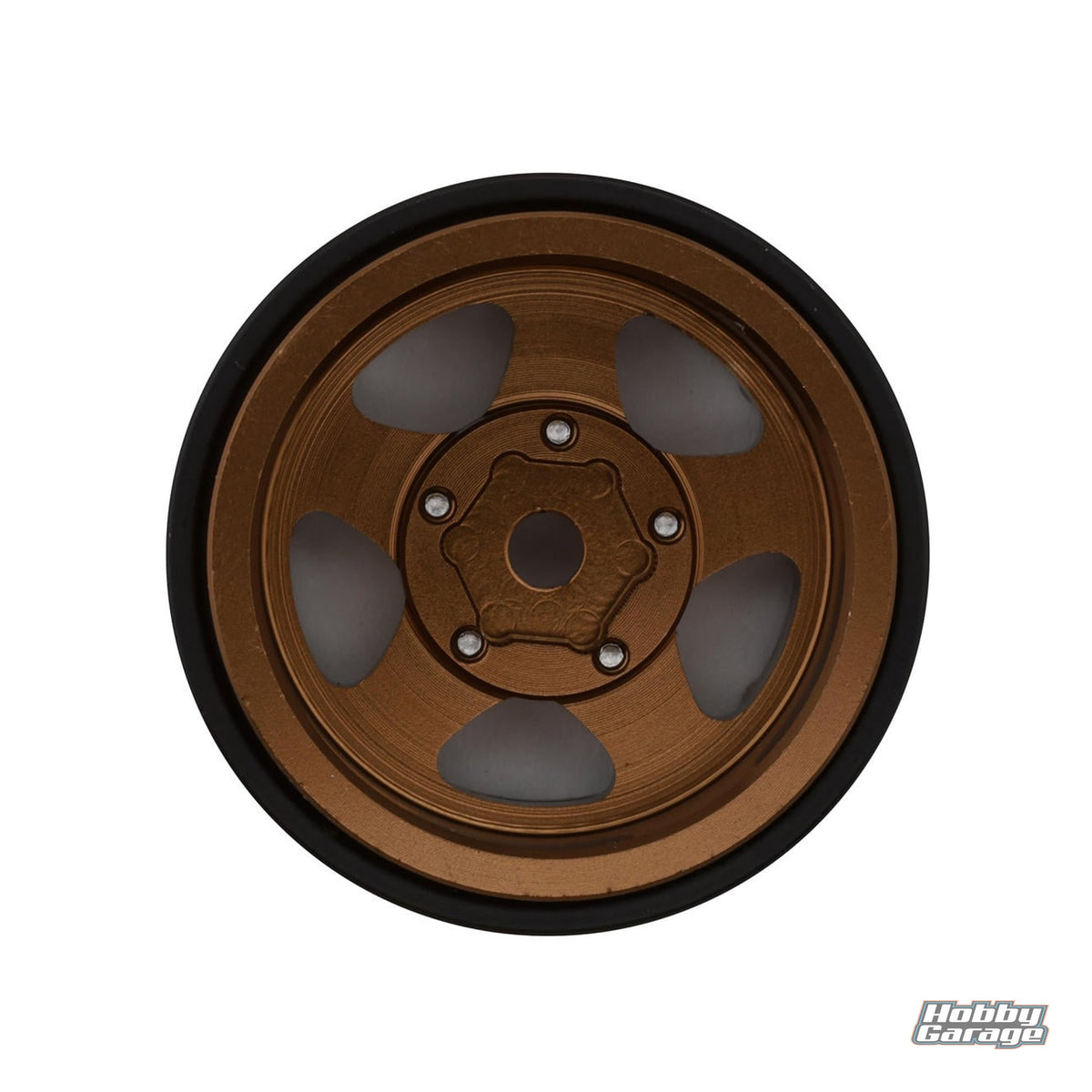 Treal Hobby Classic 5-Star 1.0" Beadlock Wheels (Black/Bronze) (4) (22.4g) TLHTSCX24-73