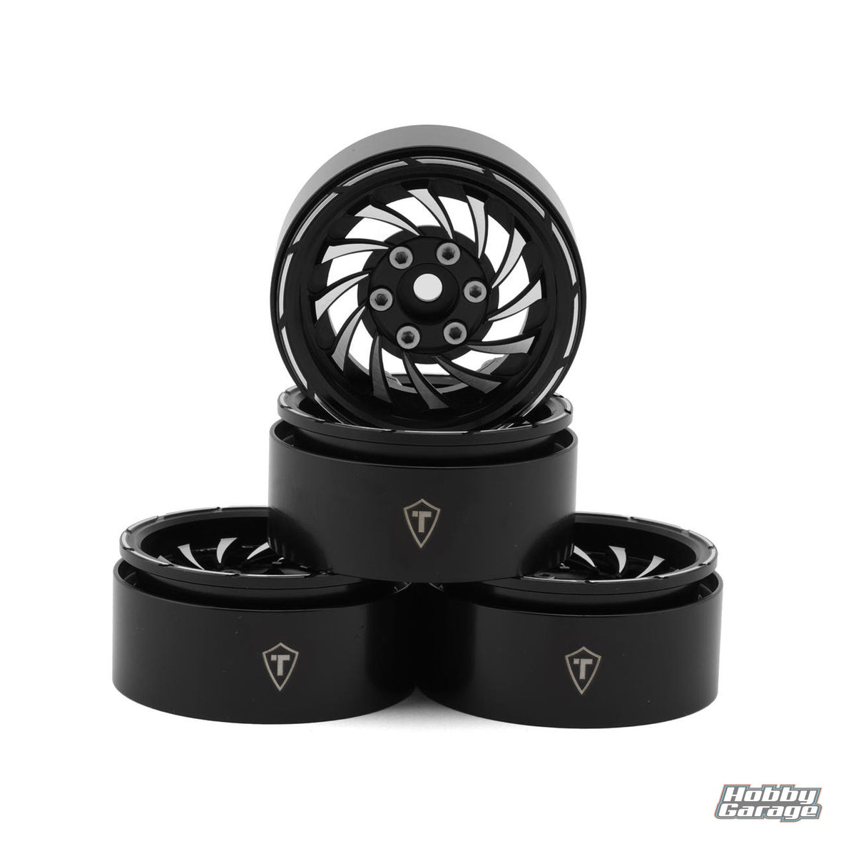 Treal Hobby Cyclone 1.9" Aluminum Beadlock Wheels (Black) (4) (122.5g) TLHTWHEEL-179