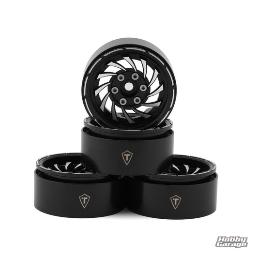 Treal Hobby Cyclone 1.9" Aluminum Beadlock Wheels (Black) (4) (122.5g) TLHTWHEEL-179
