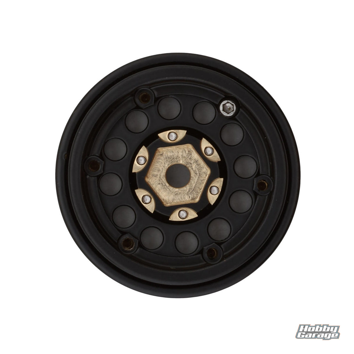 Treal Hobby Type A 1.0" 12-Hole Brass Beadlock Wheels (Black) (40g ea) (4) TLHTSCX24-140