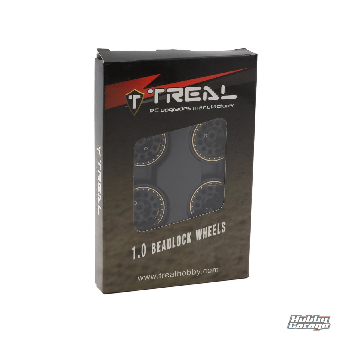Treal Hobby Type A 1.0" 12-Hole Brass Beadlock Wheels (Black) (40g ea) (4) TLHTSCX24-140
