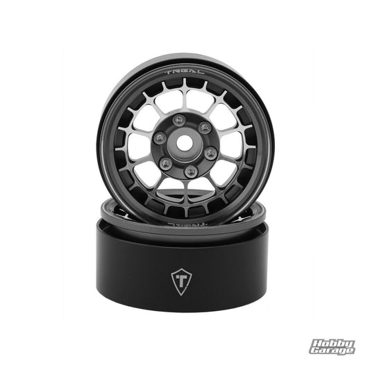Treal Hobby Type A 1.9'' Spoked Beadlock Wheels (Titanium) (2) TLHTWHEEL-66