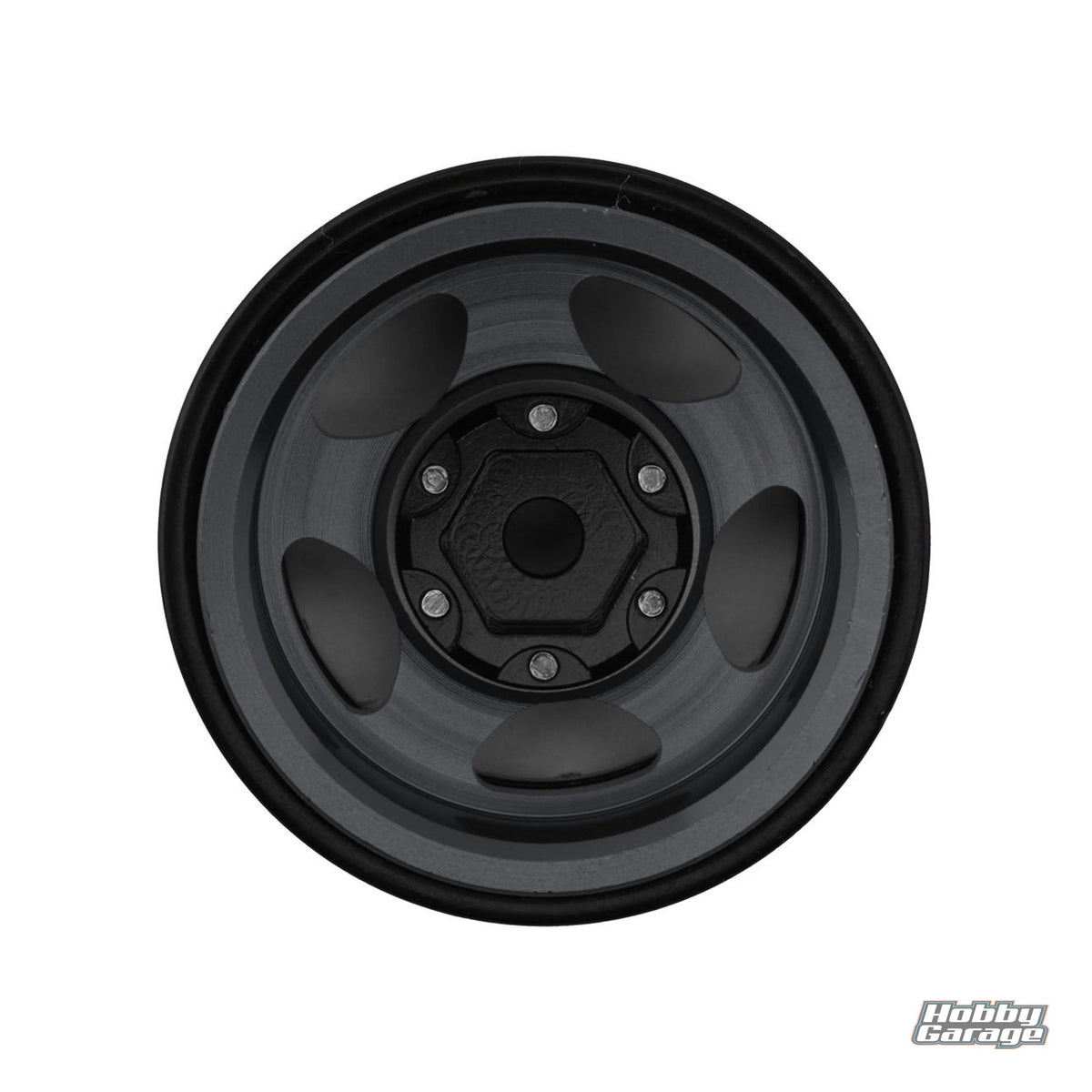Treal Hobby Type B 1.0" 5-Spoke Beadlock Wheels (Black/Grey) (4) (22.4g) TLHTSCX24-45