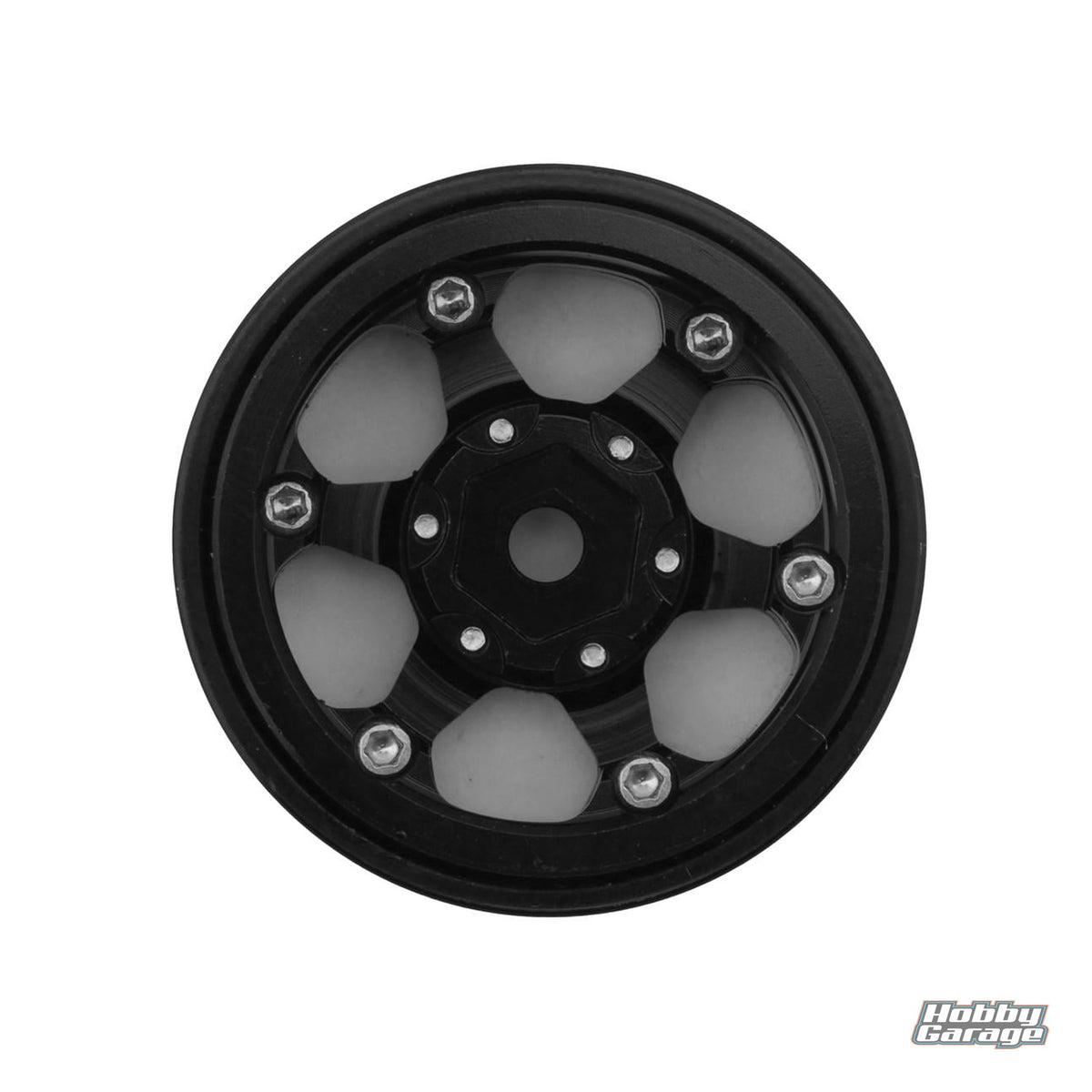 Treal Hobby Type D 1.0" Concave 6-Spoke Beadlock Wheels (Black) (4) TLHTSCX24-148