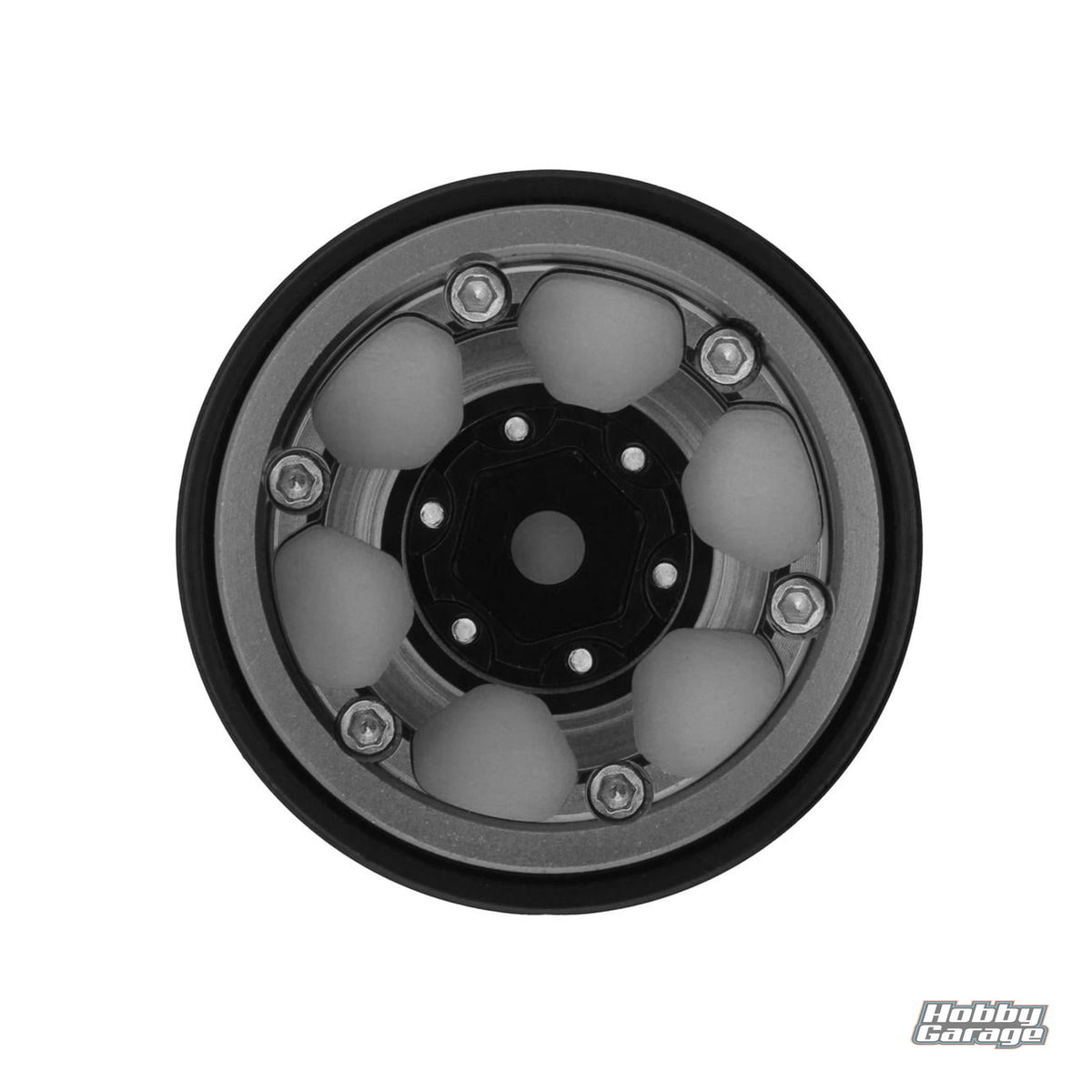 Treal Hobby Type D 1.0" Concave 6-Spoke Beadlock Wheels (Grey) (4) (21.2g) TLHTSCX24-151