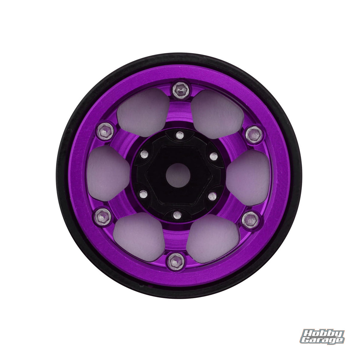 Treal Hobby Type D 1.0" Concave 6-Spoke Beadlock Wheels (Purple) (4) (21.2g) TLHTSCX24-153