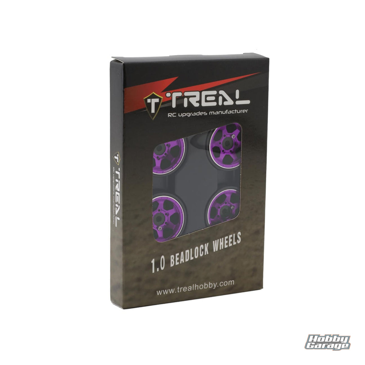 Treal Hobby Type D 1.0" Concave 6-Spoke Beadlock Wheels (Purple) (4) (21.2g) TLHTSCX24-153