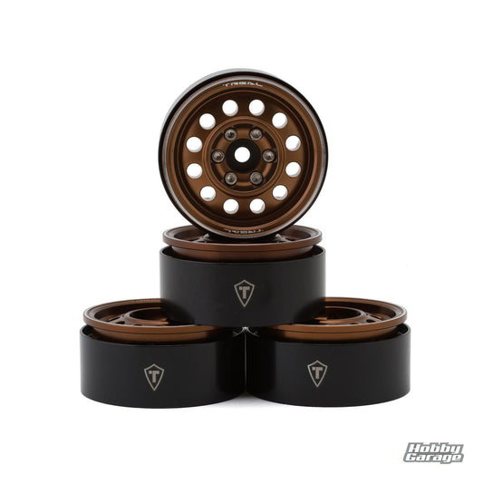 Treal Hobby Type I 1.9" Vintage 12-Hole Beadlock Wheels (Bronze) (4) TLHTWHEEL-98