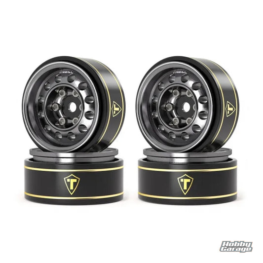 Treal Hobby Type K 1.0" 12-Hole Beadlock Classic Vintage Wagon Wheels (Grey) TLHTSCX24-253