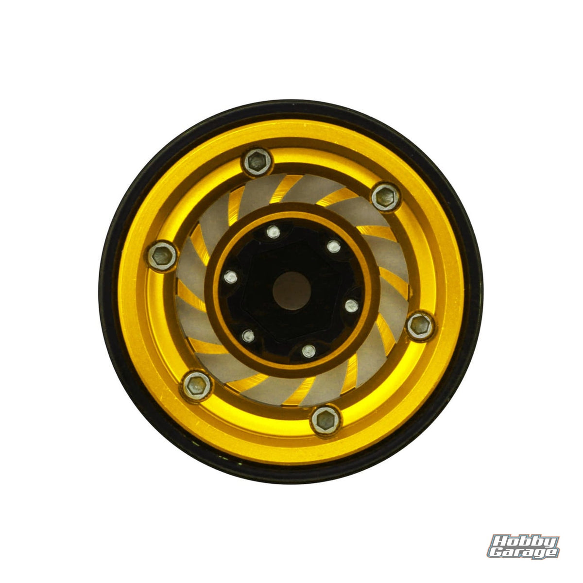 Treal Hobby Type L 1.0" Aluminum Cyclone Beadlock Wheels (Gold) (4) (27.5g ea) TLHTSCX24-273