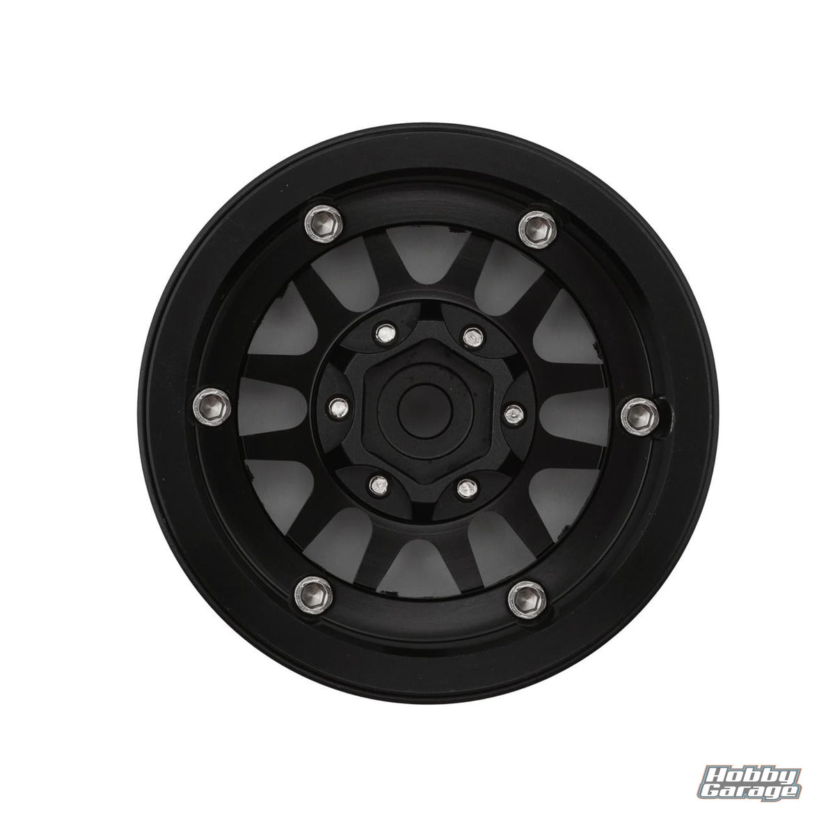 Treal Hobby Type L 1.9" V-Spoke Beadlock Wheels (Black) (4) TLHTWHEEL-91