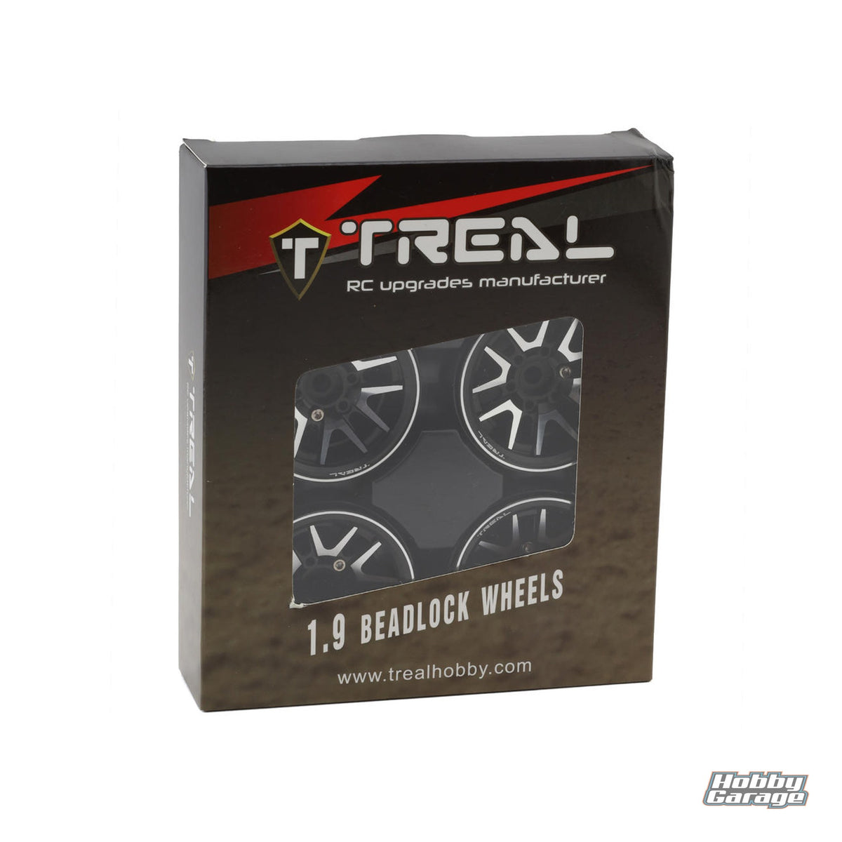 Treal Hobby Type L 1.9" V-Spoke Beadlock Wheels (Black) (4) TLHTWHEEL-91
