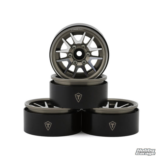 Treal Hobby Type L 1.9" V-Spoke Beadlock Wheels (Titanium) (4) TLHTWHEEL-96